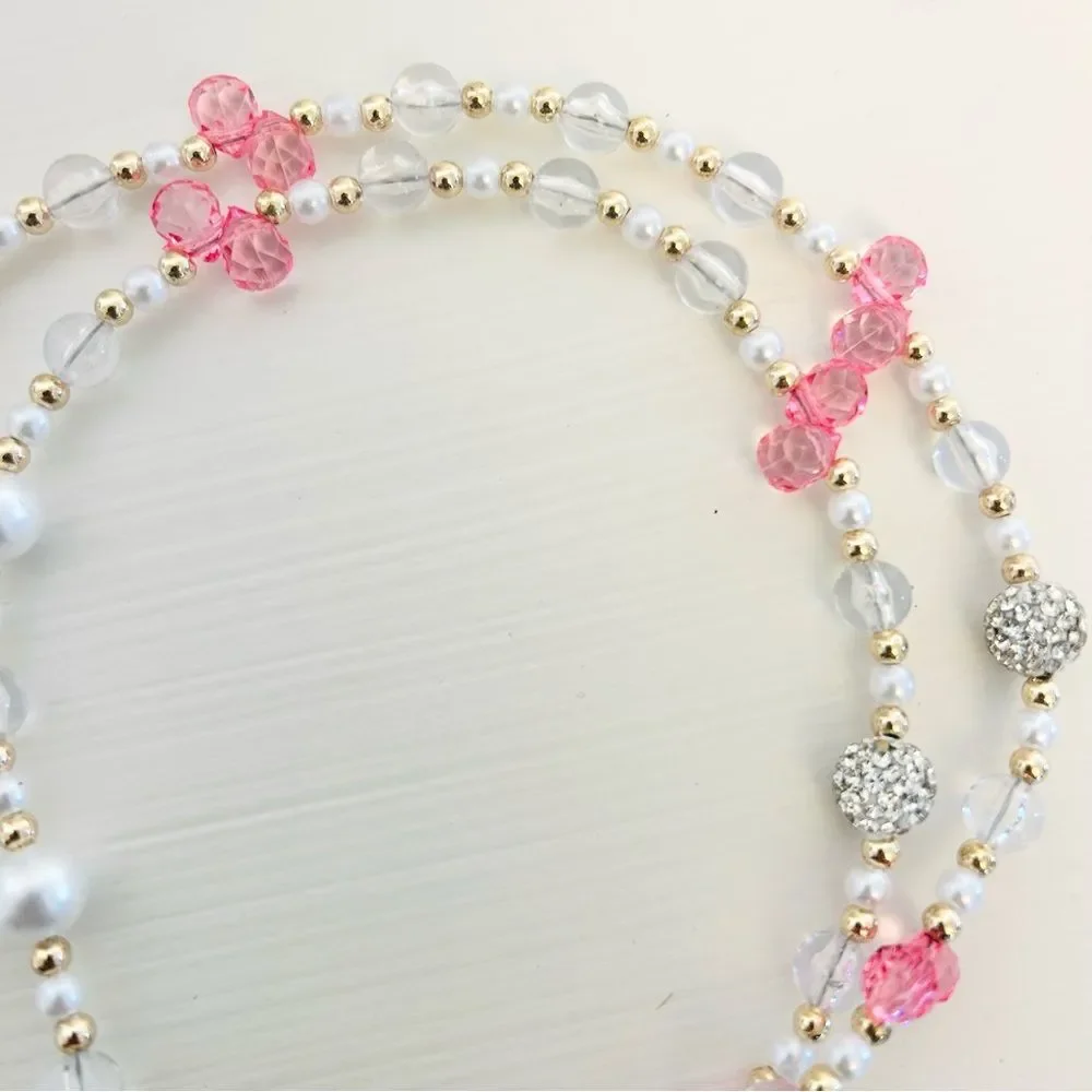 Chic Beaded Phone Strap with Pearls and Crystals